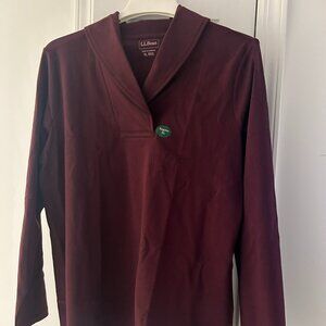 Women's  Pullover, Long Sleeve, Shawl Collar, XL Plum